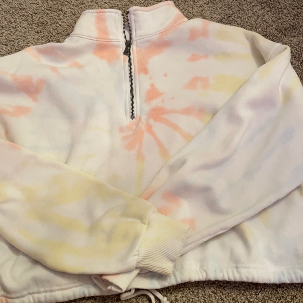 tie dye american eagle cropped hoodie